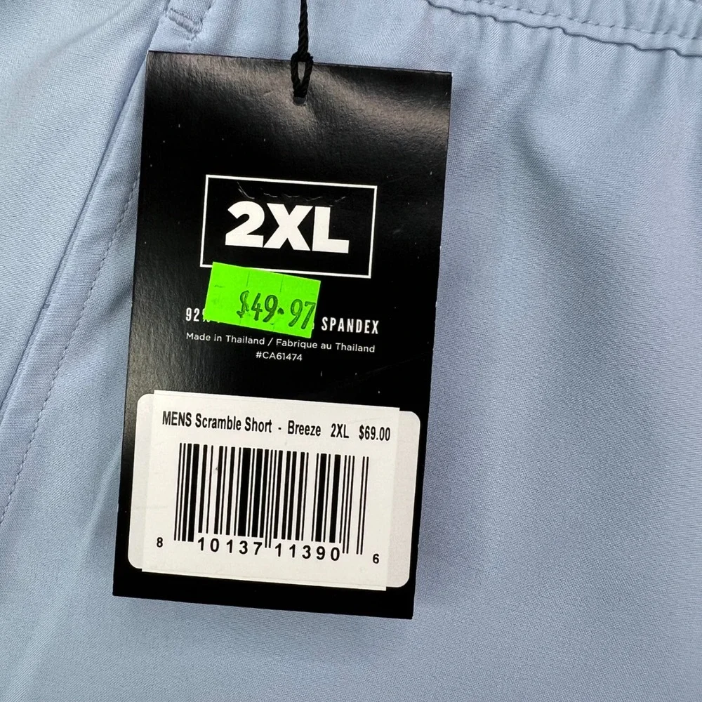 Waggle‎ Scramble Short Mens 2XL Breeze Blue Solid Performance Golf Shorts